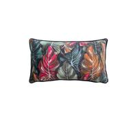 Mogori Leafage Digitally Printed Velvet Piped Cushion Wylder Tropics Brown 30cm x 50cm