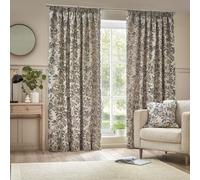 Wylder Tropics Pomegranate Floral Jacquard Pencil Pleat Curtains in Natural | Size: 117 cm width x 183 cm drop Wylder Tropics Natural 117 cm width x 183 cm drop