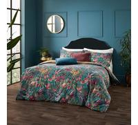 Wylder Tropics Viranai Exotic Floral Duvet Cover Set, Lake Blue
