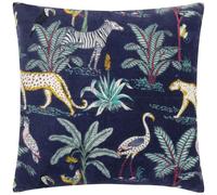 Wylder Tropics Wilds Cotton Tropical Cushion Cover - Navy - Navy - 55cm x 55cm