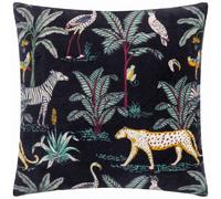 Wylder Tropics Wilds Tropical Cotton Cushion In Black Black
