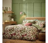 furn. Wylder Wallflower Duvet Cover Set - Cotton Rich Vintage Botanical Floral Bedding (Natural - Super King - 260x220cm)