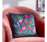 Wylder Wild Garden Mushroom Repeat Velvet Piped Feather Filled Cushion