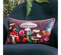 Wylder Wild Garden Mushroom Velvet Piped Feather Rich Filled Cushion