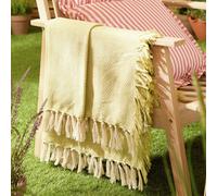 Wylder Wisley Throw - Soft Indoor/Outdoor Herringbone Woven Tassled Blanket (Yellow - 130x180cm)