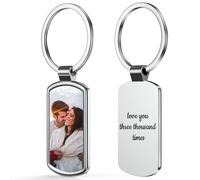 Wyleaves Custom Keychain with Picture Personalized Engraving Photo/Text/Dog Tag Keychains