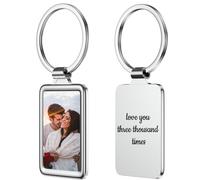 Wyleaves Custom Keychain with Picture Personalized Engraving Photo/Text/Dog Tag Keychains
