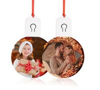 Wyleaves Custom Ornaments with Pictures - Personalized Photo Ornament Ball LED Acrylic Light up Ornaments for DIY Handmade Crafts Valentines Day Christmas Party
