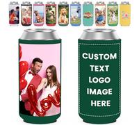 Wyleaves Premium Custom Can Cooler Bulk - Multi-Color Personalized Can Sleeve Beverage Bottle Holder with Logo Image Text