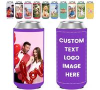 Wyleaves Premium Custom Can Cooler Bulk - Multi-Color Personalized Can Sleeve Beverage Bottle Holder with Logo Image Text