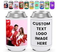 Wyleaves Premium Custom Can Cooler Bulk - Multi-Color Personalized Can Sleeve Beverage Bottle Holder with Logo Image Text