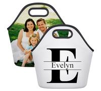 Wyleaves Premium Custom Lunch Bag Box, Personalized Neoprene Lunch Tote with Photo Text, Reusable Custom Pet Lunchbag for Travel Picnic, Pet Lovers