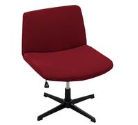 WYLEBER Armless Office Chair Covers,Stretchable Armless Criss Cross Chair Cover,Wide Seat Swivel Vanity Chair Slipcovers for Home Office Bedroom(Wine Red)