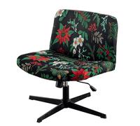 WYLEBER Criss Cross Office Chair Covers,Armless Wide Seat Office Computer Task Chair Stretch Covers,for Living Room Bedroom Swivel Accent Makeup Chair(E)