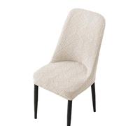 WYLEBER Curved Back Dining Chair Cover Set of 1/2/4/6,Stretch Nonslip Dining Chair Slipcover with Elastic Bottom,Soft Washable for Home Wedding Party Decoration(Cream White,1Set)