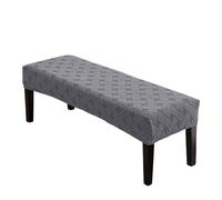 WYLEBER Dining Bench Covers,Stretch Jacquard Rectangular Bench Seat Protector Cover,for Bedrooms Living Rooms Kitchens(Dark Gray)