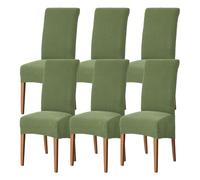 WYLEBER Dining Chair Covers Set of 2/4/6,Stretch High Back Dining Room Chairs Covers,Washable Removable Chair Protector,For Kitchen Restaurant and Hotel(Olive Green,6 Set)