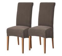 WYLEBER Dining Chair Covers Set of 2/4/6,Stretch High Back Dining Room Chairs Covers,Washable Removable Chair Protector,For Kitchen Restaurant and Hotel(Coffee,2 Set)