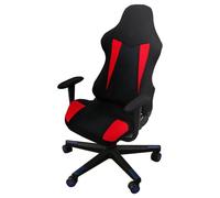 WYLEBER Gaming Chair Covers,Stretchable Universal Rotating Computer Gaming Chair Slipcovers with Armrest Covers,Removable Washable(Black-Red)