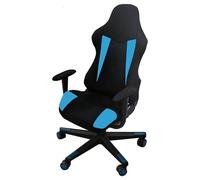 WYLEBER Gaming Chair Covers,Stretchable Universal Rotating Computer Gaming Chair Slipcovers with Armrest Covers,Removable Washable(Black-Blue)