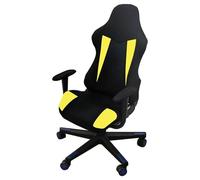 WYLEBER Gaming Chair Covers,Stretchable Universal Rotating Computer Gaming Chair Slipcovers with Armrest Covers,Removable Washable(Black-Yellow)