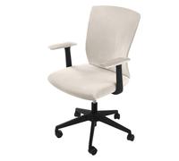WYLEBER Office Chair Covers Set,Stretchable Thickened Computer Chair Seat Covers Protector,Removable Washable Rotating Office Chair Slipcovers(Off White)