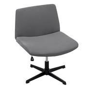 WYLEBER Stretch Armless Chair Covers,Swivel Criss Cross Chair Covers Slipcovers,Mid Back Wide Seat Office Desk Accent Chair Cover for Offices,Bedrooms,Dressers(Gray)