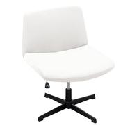 WYLEBER Stretch Armless Chair Covers,Swivel Criss Cross Chair Covers Slipcovers,Mid Back Wide Seat Office Desk Accent Chair Cover for Offices,Bedrooms,Dressers(White)
