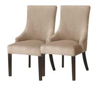 WYLEBER Stretch Washable Dining Chair Covers Set of 2/4/6,Wingback Dining Chair Covers with Sloping Arms,for Dining Room Banquet Hotel Home Decor(Camel,2Set)