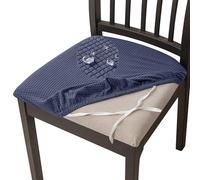 WYLEBER Waterproof Dining Chair Seat Covers Set of 2/4/6,Stretch Washable Dining Chair Seat Cushion Slipcovers,for Banquet Kitchen Party Hotel(Navy Blue,6 Set)