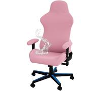 WYLEBER Waterproof Gaming Chair Covers,Stretch Game Computer Office Desk Chair Seat Slipcovers Protector,Rotating Armchair Covers(pink)