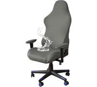 WYLEBER Waterproof Gaming Chair Covers,Stretch Game Computer Office Desk Chair Seat Slipcovers Protector,Rotating Armchair Covers(silver gray)