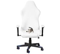 WYLEBER Waterproof Stretchable Gaming Chair Cover Slipcovers,with Armrest Covers/Chair Back/Seat Covers,for Racing Office Computer Game Chairs(White)