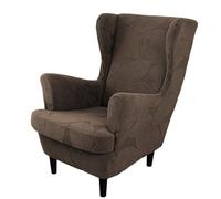 WYLEBER Wingback Chair Covers,Solid Color Wing Chair Slipcover with T-Cushion Cover,Stretch Non-Slip Wingback Armchair Slipcovers For Living Dining Room Wing Chair Home Decoration(Coffee)