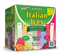 Wyler's Authentic Italian Ice Fat Free Freezer Bars Original Flavors 2oz bars, 96 count