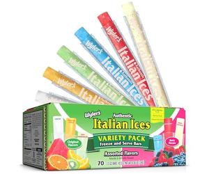 Wyler's Authentic Italian Ices, Fruit Flavoured Freeze Pops, Fat-Free & Gluten-Free Ice Poles, Assorted Flavours (Original & Berry), 70 x 42.5g Bars