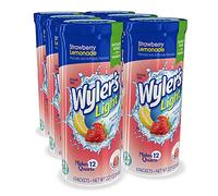 Wyler's Light Canister Drink Mix - Strawberry Lemonade Water Powder Enhancer Canister (6 Canisters that make 12 Quarts Each)