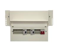 Wylex F43NMISS10SLM 10 Way Dual RCD Meter Cabinet + 100A Main Switch, 2x80A 30mA Type A RCD