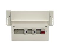 Wylex F43NMRS10SSLHI 10 Way High Integrity Meter Cabinet + 100A Main Switch, 2x80A 30mA Type A RCD