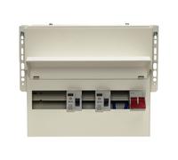 Wylex FALNMRS9SSLHIA 9 Way High Integrity Meter Cabinet + 100A Main Switch, 2x80A 30mA Type A RCD