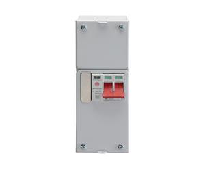 Wylex REC2MSPD Enclosed, Metal, 100A DP Supply Isolator with Type 2 SPD