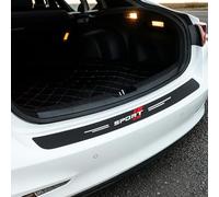 WYLFAFA Car Boot Sill Protector, Car Bumper Guard for Audi A3 Sportback 2017-2025 2026 Rear Scuff Plate Carbon Fibre Vinyl Sticker Trim Cover,Black D