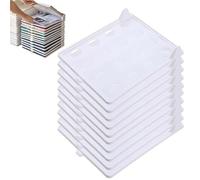 WYLFYJP 10PCS Space-Saving Stackable Clothing Organizer - Keeps Lightweight Clothes Neat & Accessible, Multifunctional Closet For Shirts/Jeans/Pants With Breathable Design(White)