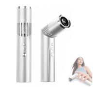 WYLFYJP 2-in-1 Rotating Mini Fan & Flashlight, 90° Foldable Personal Cooling Fans, 199-Speed Settings Adjustable, Portable Handheld With With LED Display(White)
