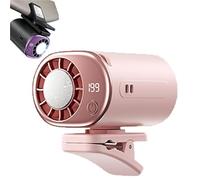 WYLFYJP Car Clip On Air Conditioner Fan With LED Display, 360° Rotation Personal Cooling Mini Fans, 199 Speeds Adjustable, USB Rechargeable Portable For Home, Office, Camping, Gym(Pink)