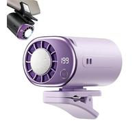 WYLFYJP Car Clip On Air Conditioner Fan With LED Display, 360° Rotation Personal Cooling Mini Fans, 199 Speeds Adjustable, USB Rechargeable Portable For Home, Office, Camping, Gym(Purple)