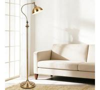 Wylolik American Country Floor Lamp Modern Antique Brass Reading Vertical Lamp Adjustable Head Standing Lamps Corner Standing Floor Lights Decorative Tall Lamps For Living Room Bedroom