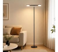 Wylolik Modern LED 2 Light Floor Lamp, 360° Adjustable Lamp Head,tri Color
