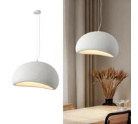 Wylolik Modern pendant light Wabi-Sabi white resin chandelier with 59-inch adjustable bird's nest pendant lamp lighting for dining room, hallway, kitchen island (50 cm)