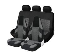 WYLWSHA High Bucket Car Seat Covers Universal Full Set Tire Tracks Printed For Lvisa 2000 seat covers(FULL GRAY)